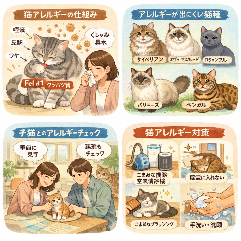猫アレルギーでも猫と暮らせる?仕組み・症状・アレルギーが出にくい猫種をブリーダーが解説 | Catteryみずいろと桃いろ